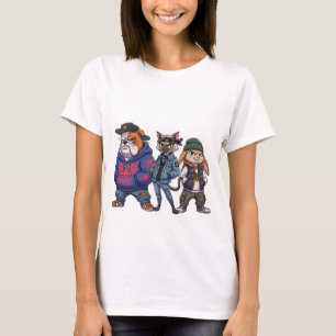 Camiseta de desenho animado de animal fofo