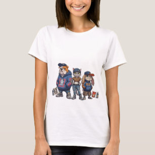 Camiseta de desenho animado de animal fofo