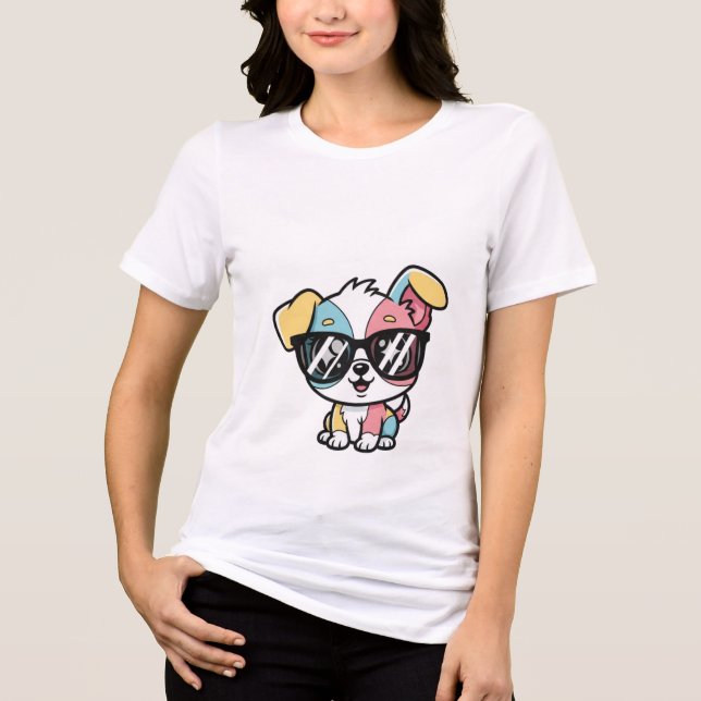 camiseta de desenho animado de cachorrinho fofo (Frente)