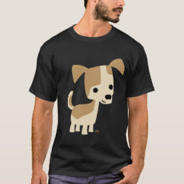 Camiseta de desenho animado de cão inquisitivo