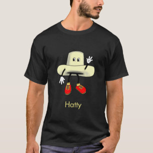Camiseta de desenho animado de chapéu feliz