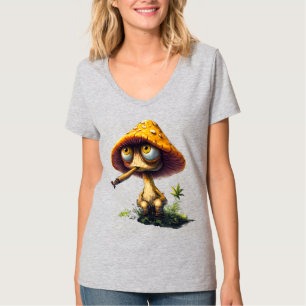 Camiseta de desenho animado de cogumelo chapado fu