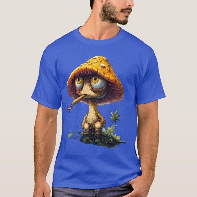 Camiseta de desenho animado de cogumelo funky chap (Frente)