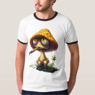 Camiseta de desenho animado de cogumelo funky chap