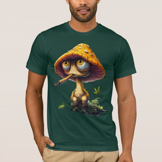 Camiseta de desenho animado de cogumelo funky chap (Frente)