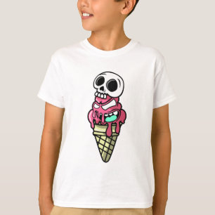 Camiseta de desenho animado de cone de sorvete de