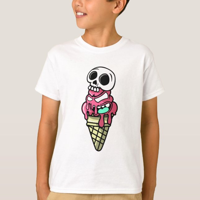 Camiseta de desenho animado de cone de sorvete de  (Frente)