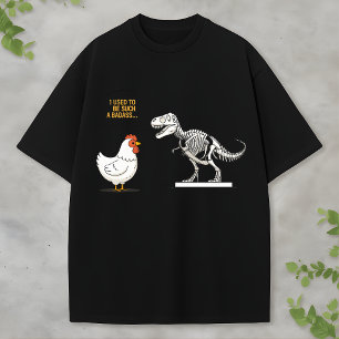 Camiseta de desenho animado de esqueleto de frango