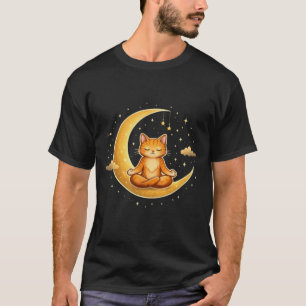 Camiseta de desenho animado de gato fofo sentado n