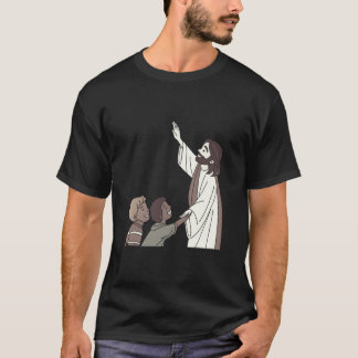Camiseta de desenho animado de Jesus abençoando cr