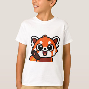 Camiseta de desenho animado de Panda Vermelho Kawa