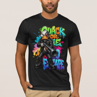 Camiseta de desenho animado de pato engraçado Quac