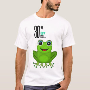 Camiseta de desenho animado de sapo verde animado