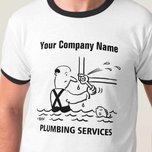 Camiseta de desenho animado de serviços de encanam (Criador carregado)