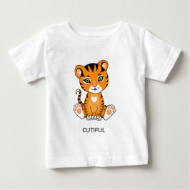 Camiseta de desenho animado de tigre bebê selvagem