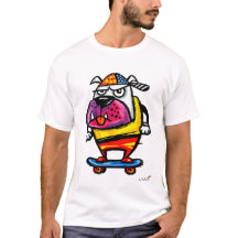 Camiseta de desenho animado do Bulldog Mal-humorad