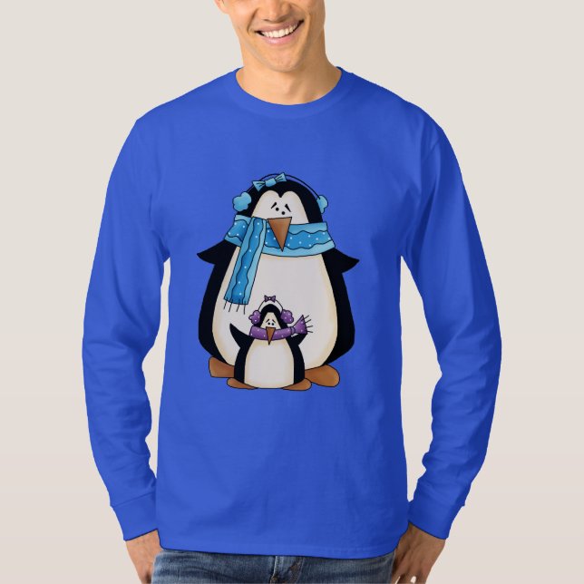 Camiseta de desenho animado do Natal Pinguim Holid (Frente)