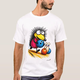 Camiseta de desenho animado engraçado de boliche c