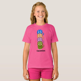 Camiseta de desenho animado fofo Triceratops Color