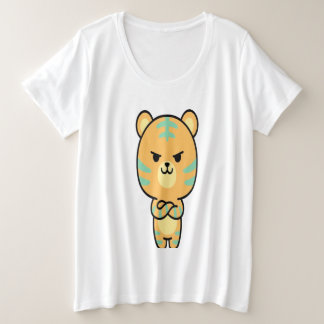 Camiseta de desenho animado Kawaii laranja mal-hum