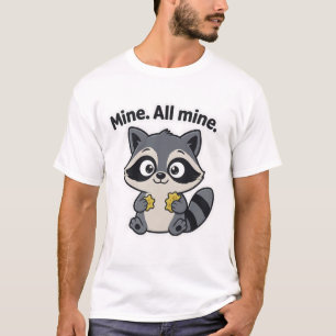 Camiseta de desenho animado meme de guaxinim trave