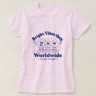 Camiseta de desenho animado positivo e fofo com vi