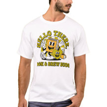 Camiseta de desenho animado retrô Book & Brew Buds