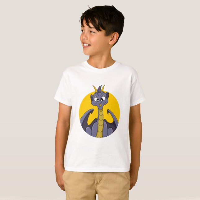 Camiseta de desenho animado roxo (Frente Completa)