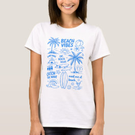 Camiseta de Desenhos com Vibrações de Praia