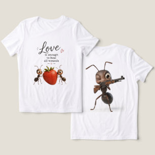 Camiseta de Design Amor Formigas Fofas – Inspirati