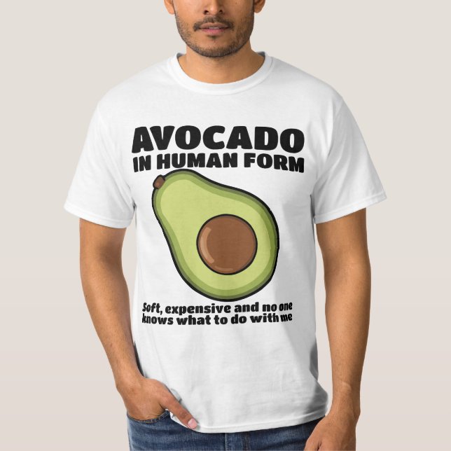 Camiseta de Design de Abacate Humano (Frente)