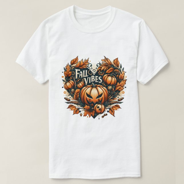 Camiseta de Design de Abóbora de Abóbora de Vibes  (Frente do Design)