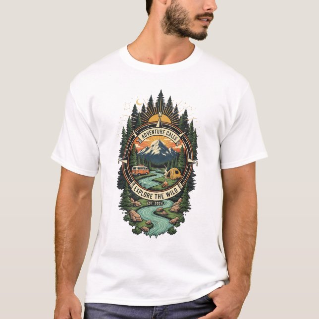 Camiseta de design de acampamento (Frente)