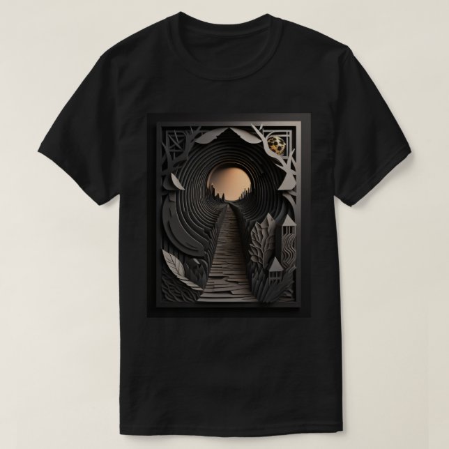 Camiseta de design de arte em papel 3D (Frente do Design)