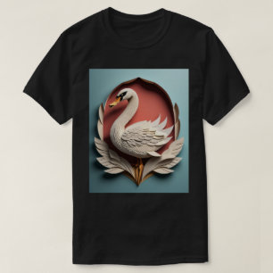 Camiseta de design de arte em papel de cisne
