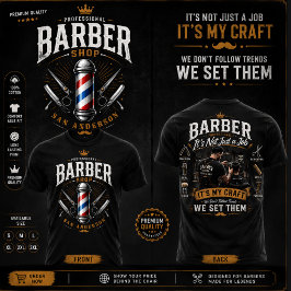 Camiseta de Design de Barbearia Profissional