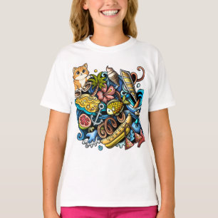 Camiseta de design de bolsa de praia de verão