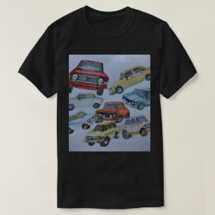 Camiseta de design de cor aquosa, fiat 128