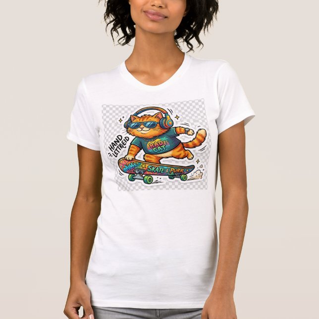 camiseta de design de gato  (Frente)