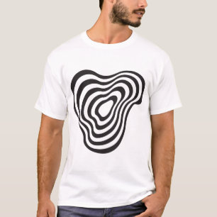 Camiseta de design de linhas abstratas opart