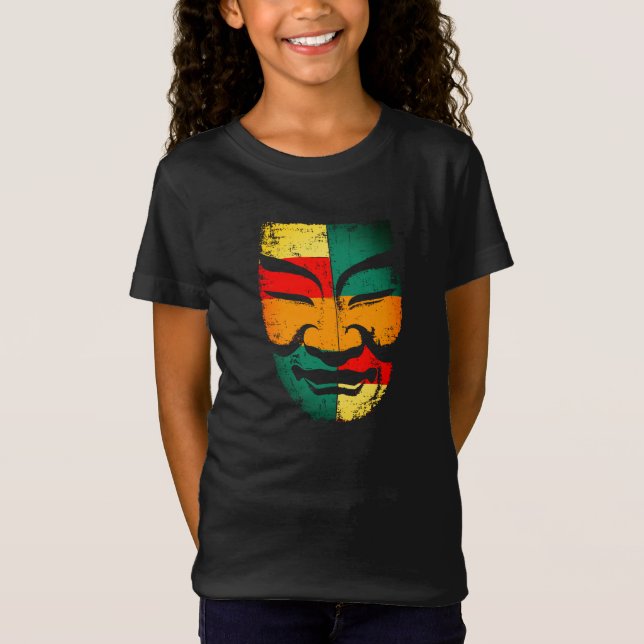 Camiseta de Design de Máscara Cultural – Visual De (Frente)