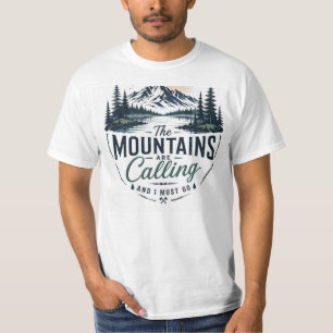 camiseta de design de montanha para homens