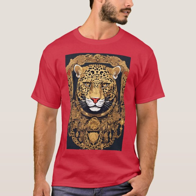 Camiseta de design de tatuagem Robô Jaguar com man (Frente)