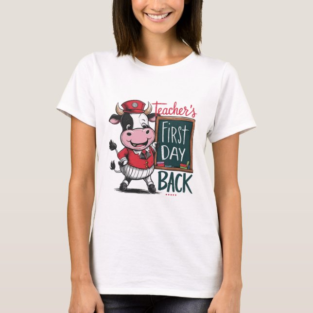 camiseta de design do primeiro dia de trás do prof (Frente)