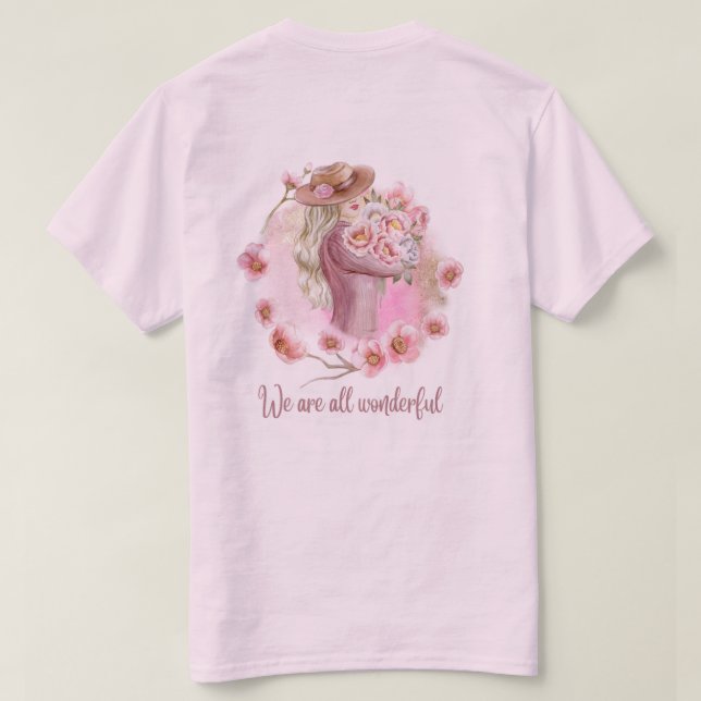 Camiseta de design floral para meninas (Verso do Design)