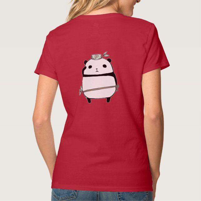Camiseta de Design Fofo de Panda (Verso)