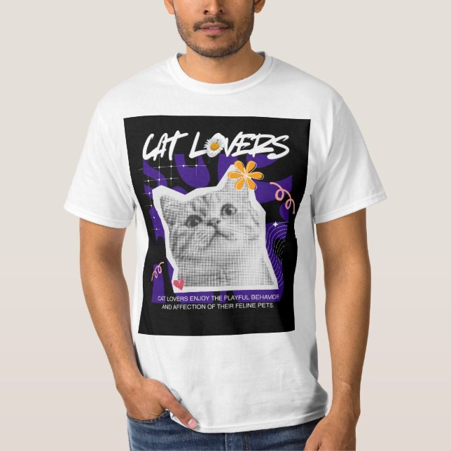 Camiseta de design para amantes de gatos fofos (Frente)
