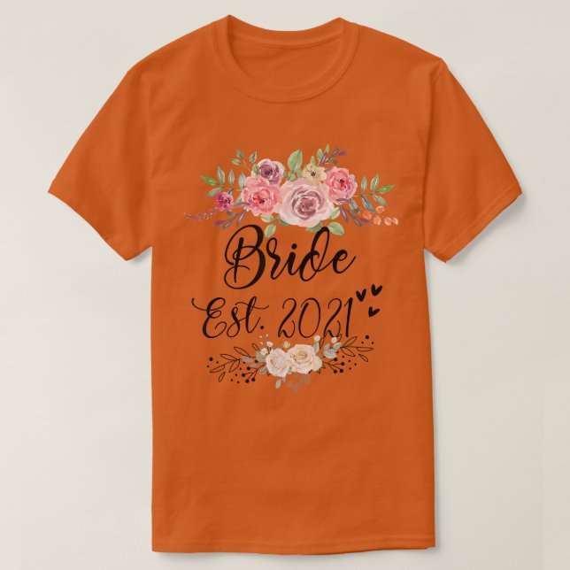 Camiseta de despedida de solteira da noiva Est 202 (Frente do Design)