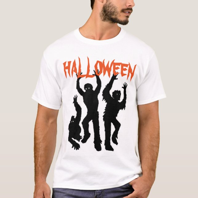 Camiseta de Dia das Bruxas/Zombies (Frente)