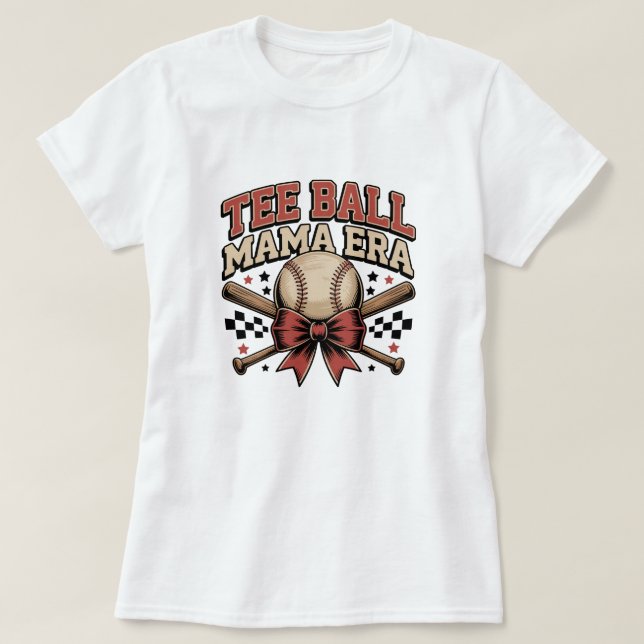 Camiseta de Dia de Jogo da Era da Mamãe do TEE BAL (Frente do Design)